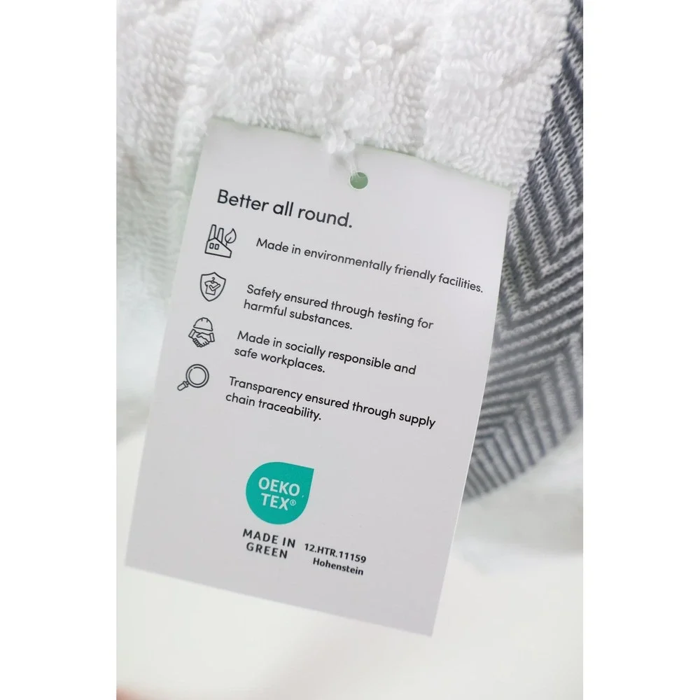 Brooks Brothers Hand Towel‎ Herringbone 16x28 White Turkish Cotton Bathroom